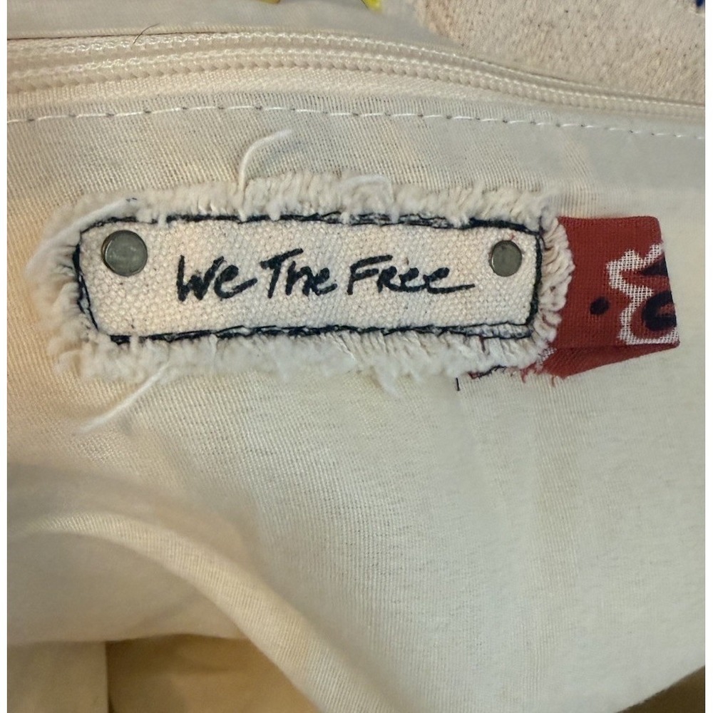 Free People Farmers Market Tote Granola Cream Stripes Handles Strap Summer Boho - Picture 4 of 6